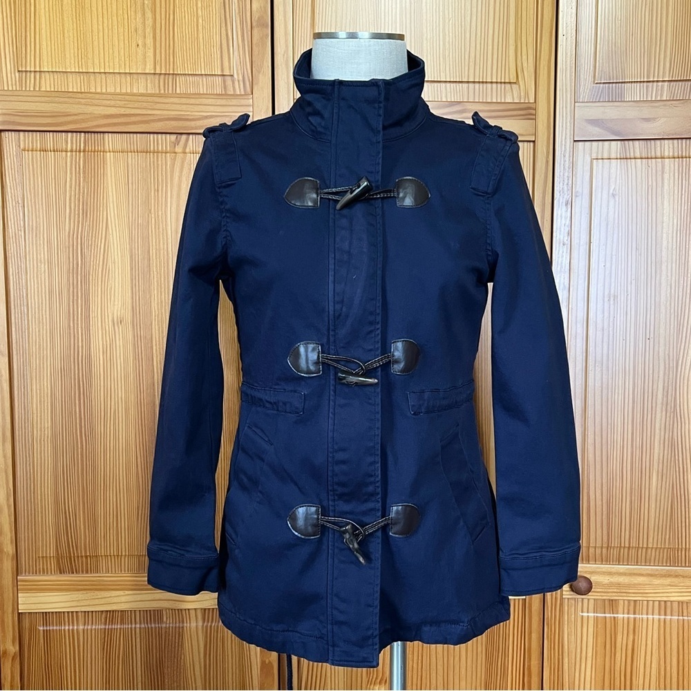 Market & Spruce Small Navy Blue Peacoat Faux Horn Buttons Cotton - Picture 3 of 11